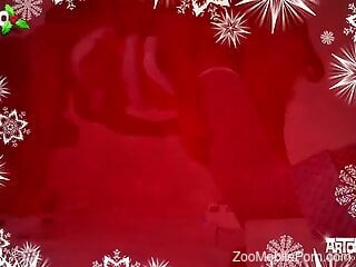 Dog fucks slender ebony model in rough manners while she moans